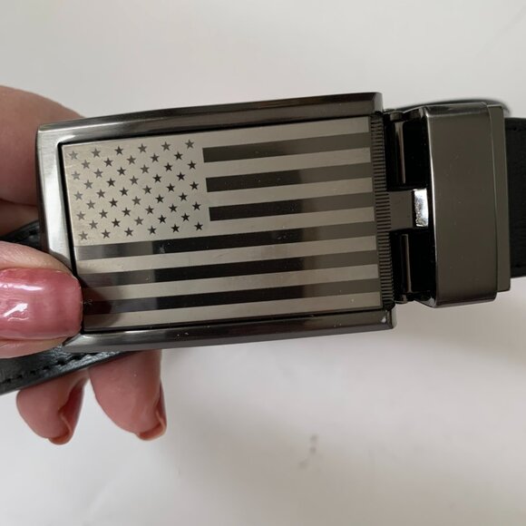 SLIDEBELTS CLASSIC AMERICAN FLAG BELT BLACK  Gunmetal buckle - Picture 7 of 10